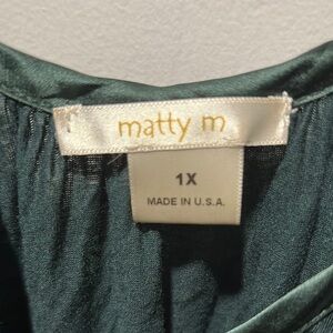Matty M Teal Blouse 1X